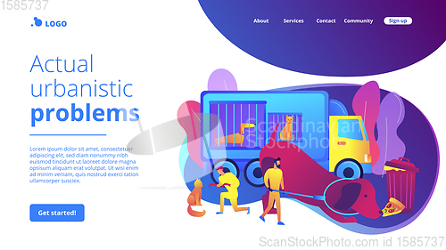 Image of Animal control service concept landing page