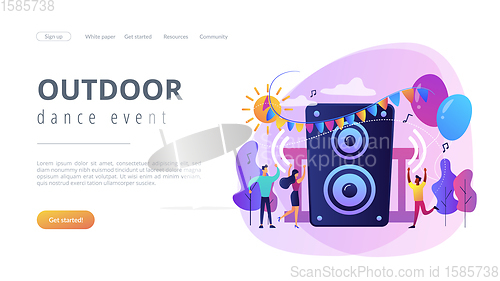 Image of Open air party concept landing page.