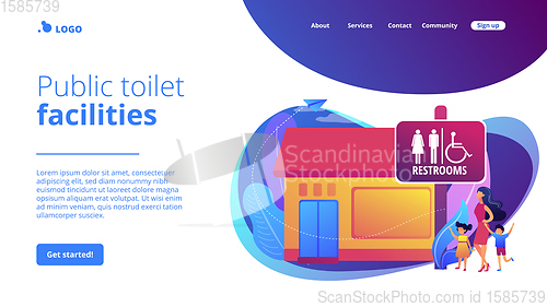 Image of Public restroomsconcept landing page