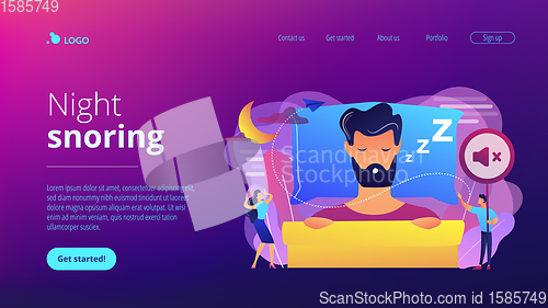 Image of Night snoring concept landing page.