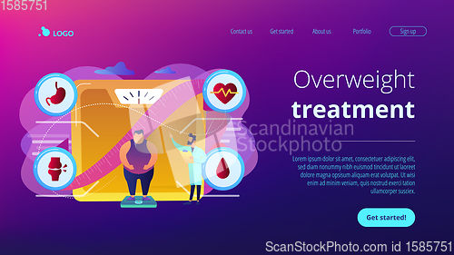 Image of Obesity health problem concept landing page.