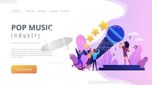 Image of Popular music concept landing page.