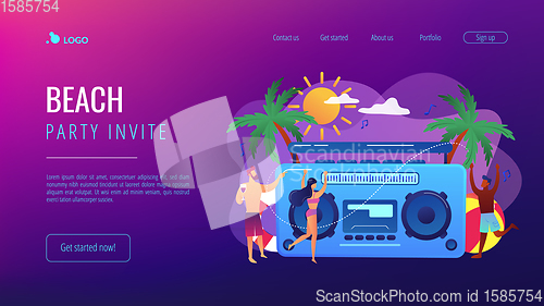 Image of Beach party concept landing page.