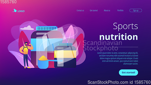 Image of Sports nutrition concept landing page.