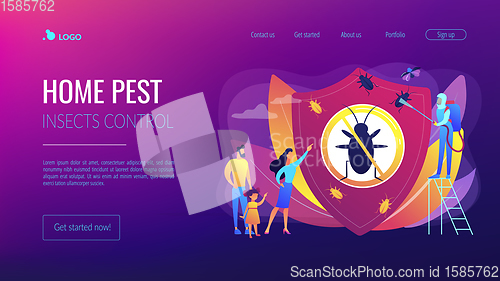 Image of Home pest insects control concept landing page