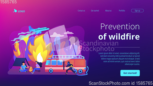 Image of Prevention of wildfire concept landing page.