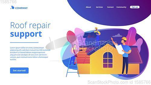 Image of Roofing services concept landing page