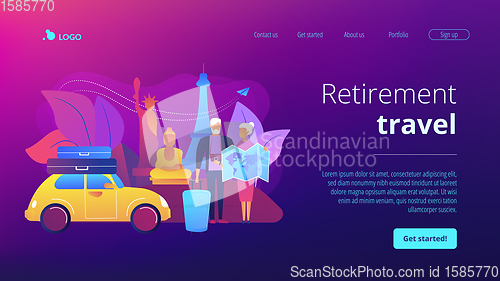 Image of Retirement travel concept landing page