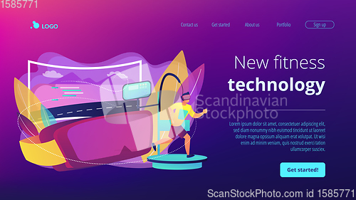 Image of VR fitness gym concept landing page.