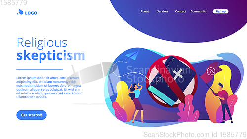 Image of Atheistic world view concept landing page.