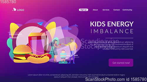 Image of Child overweight concept landing page.