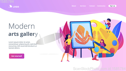 Image of Art studio concept landing page.