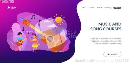 Image of Musical camp concept landing page.