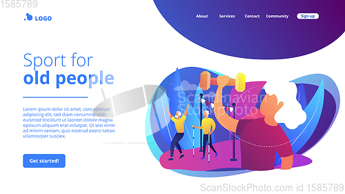 Image of Elder fitness concept landing page