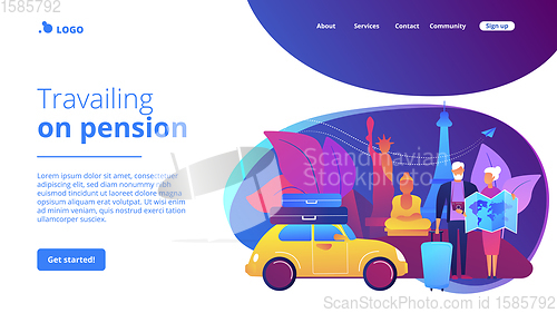 Image of Retirement travel concept landing page
