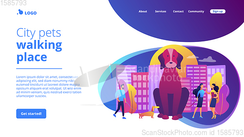 Image of Pet in the big city concept landing page