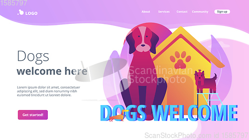 Image of Dogs friendly place concept landing page