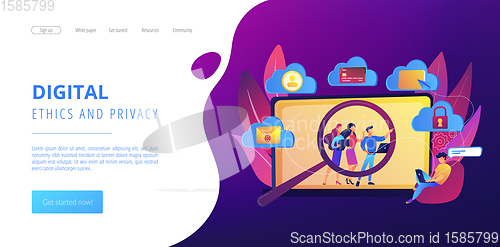 Image of Digital ethics and privacy concept landing page