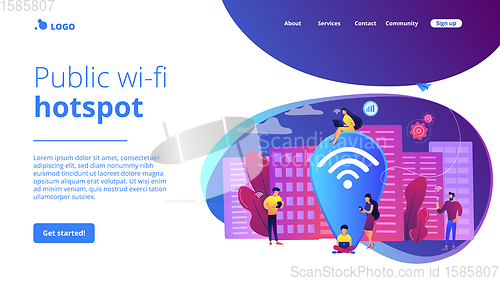 Image of Public wi-fi hotspot concept landing page