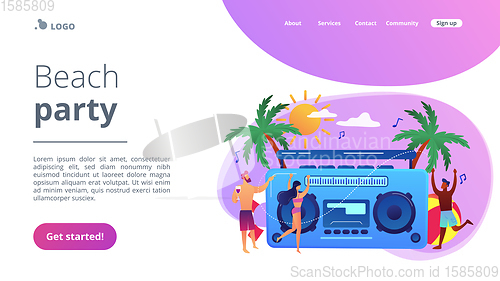 Image of Beach party concept landing page.