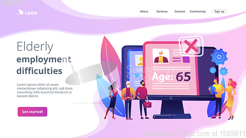 Image of Ageism social problem concept landing page