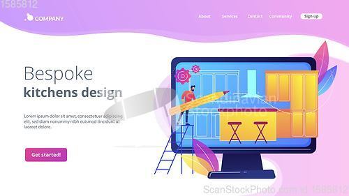 Image of Custom made kitchens concept landing page