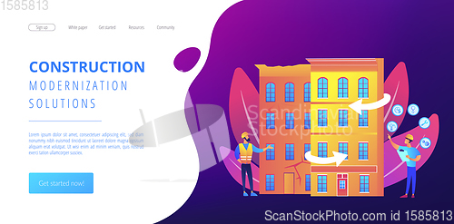 Image of Old buildings modernization concept landing page