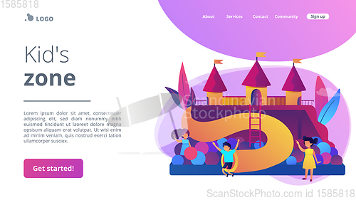 Image of Kids playground concept landing page.