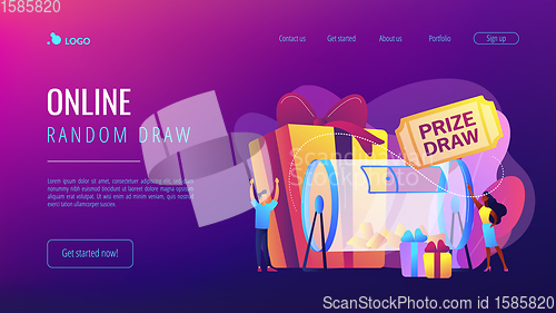 Image of Prize draw concept landing page.