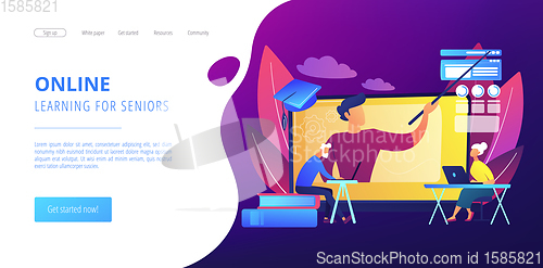 Image of Online learning for seniors concept landing page