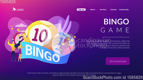 Image of Lottery game concept landing page.