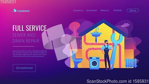 Image of Plumber services concept landing page