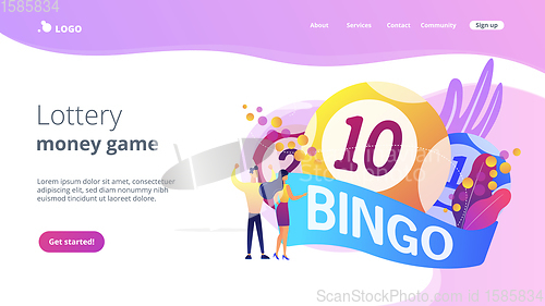 Image of Lottery game concept landing page.