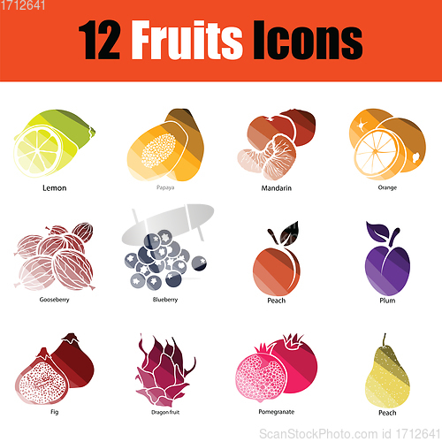 Image of Fruit icon set