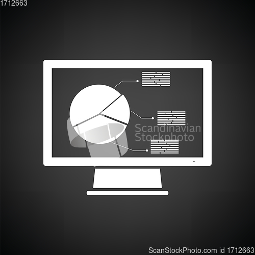 Image of Monitor with analytics diagram icon