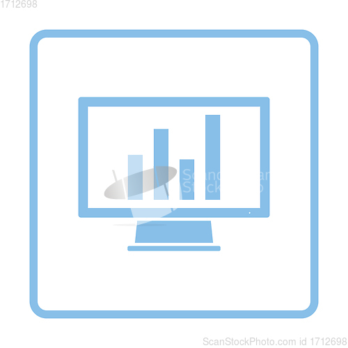 Image of Monitor with analytics diagram icon