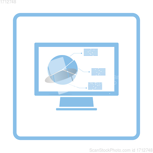 Image of Monitor with analytics diagram icon