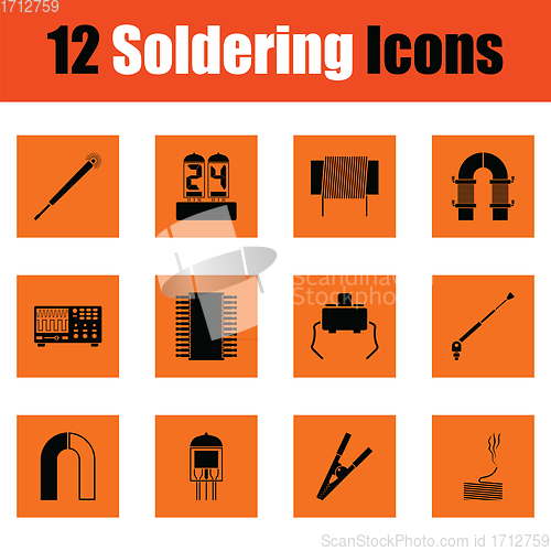 Image of Set of twelve soldering  icons