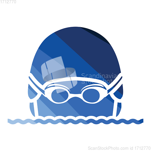 Image of Swimming man head icon
