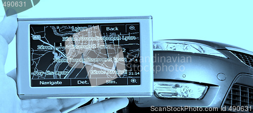 Image of GPS in a man hand