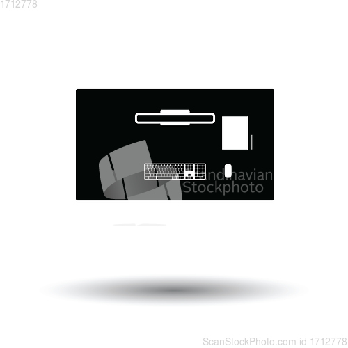 Image of Office table top view icon