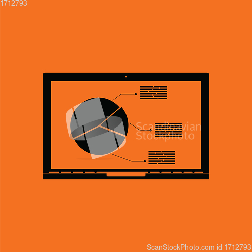 Image of Laptop with analytics diagram icon