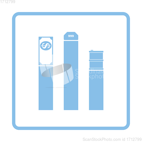 Image of Oil, dollar and gold chart concept icon