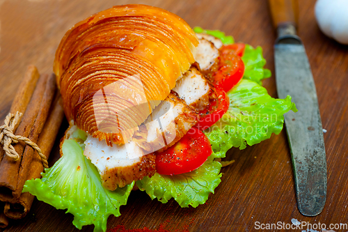 Image of savory croissant brioche bread with chicken breast