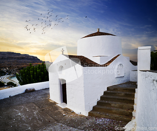 Image of Church in Lindos, Rhodes