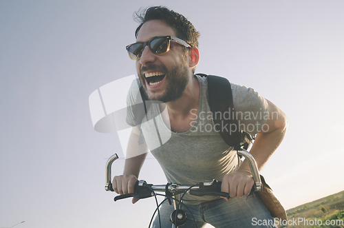 Image of Man with bicycle