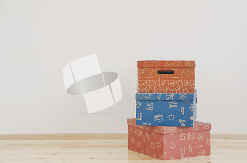 Image of Boxes in empty room