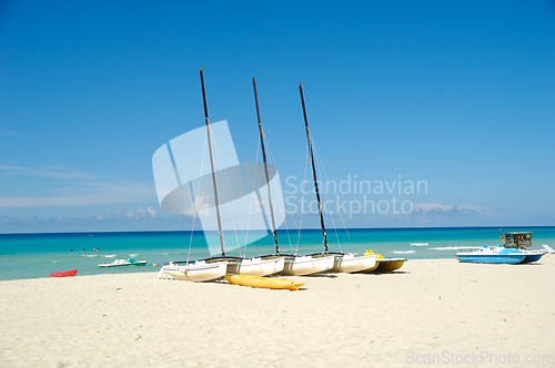 Image of Boats at tropical beach