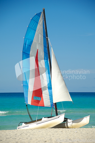 Image of Boat at exotic beace