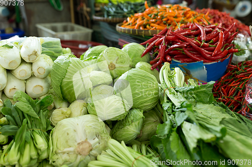 Image of Vegetable selling in wet market 